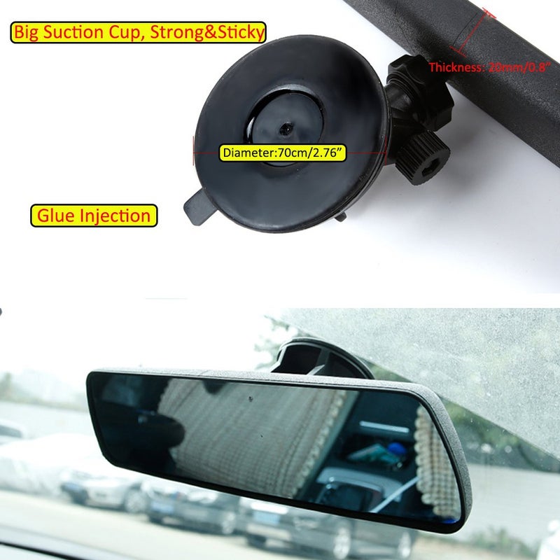 PME Car Rear View Mirror Day/Night Anti Glare Universal Sedan SUV Truck Suction Cup - (Anti Glare Delux Version) Blue Mirror - Image 3